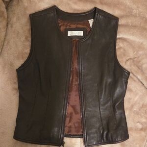 Valerie Stevens New Zealand Lambskin Dark Brown Leather Vest